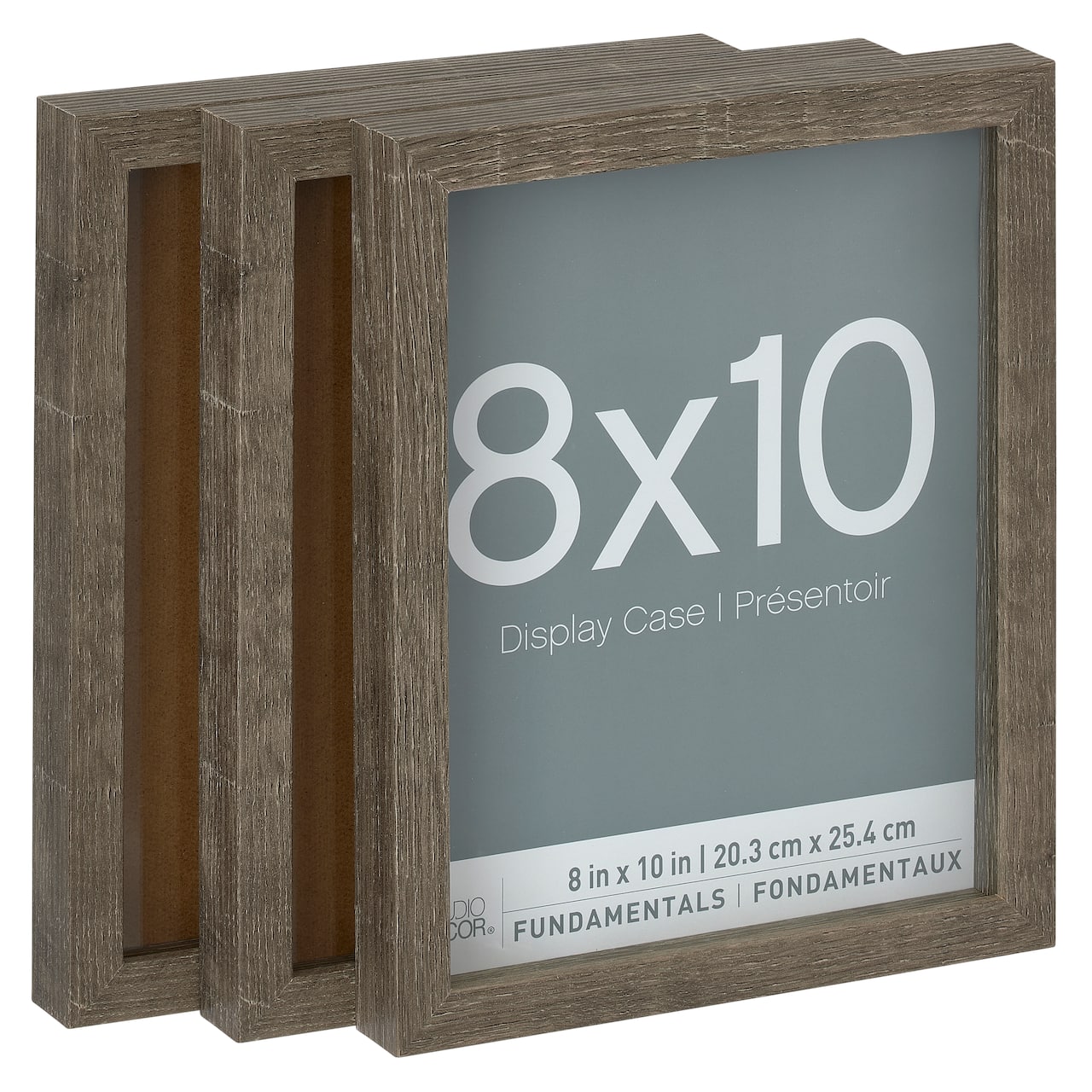 3 Pack Fundamentals 8" x 10" Grey Shadow Boxes by Studio Décor®